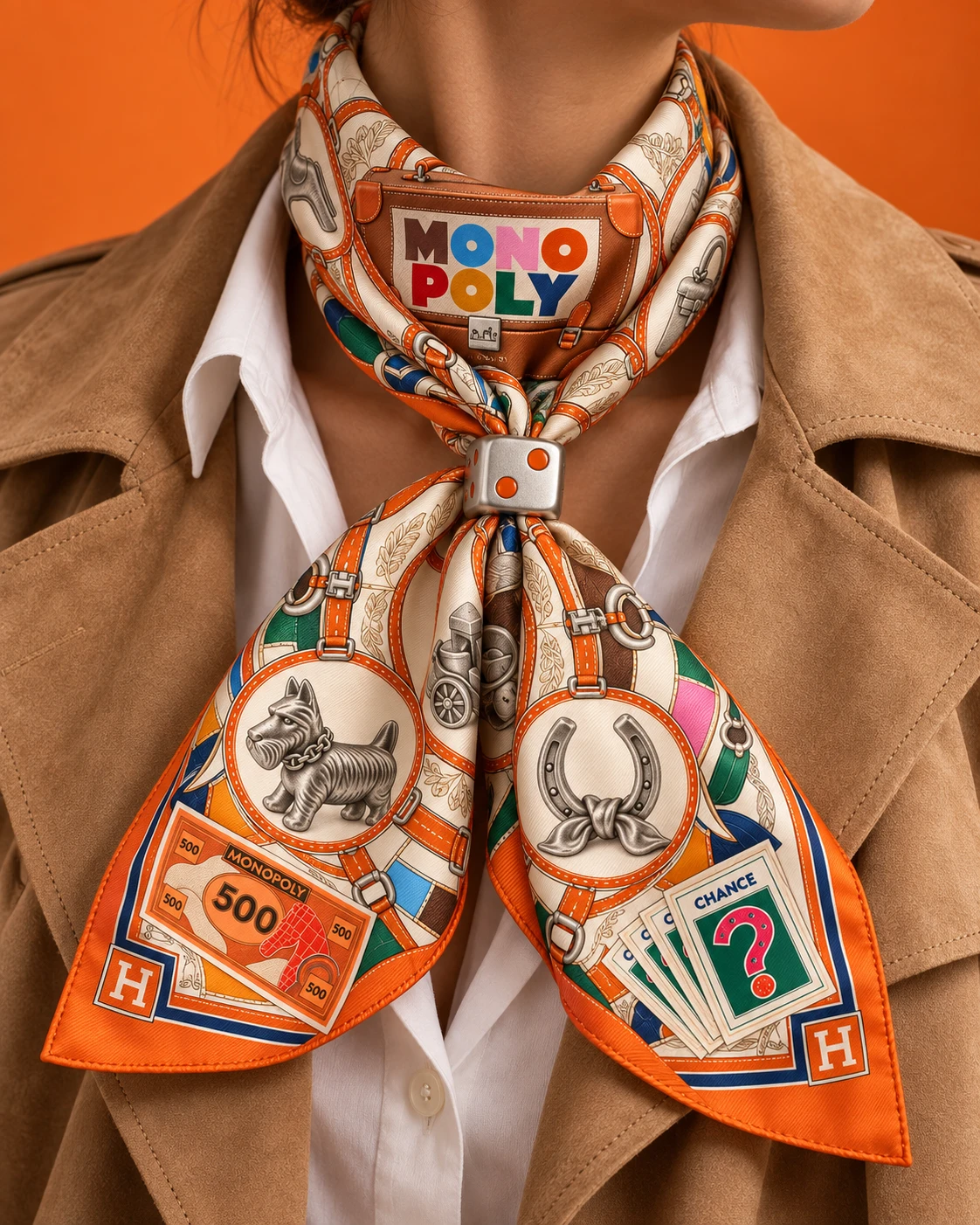 Hermès × Monopoly — Silk scarf